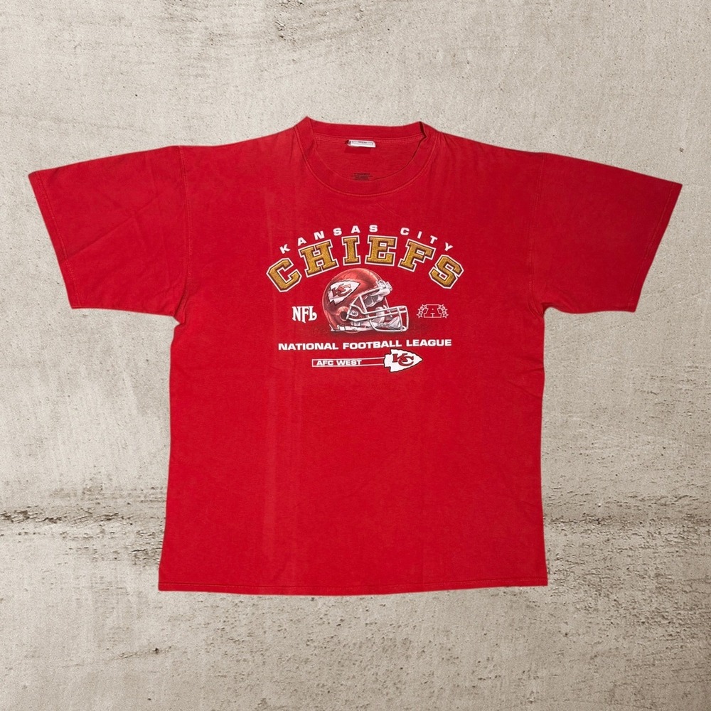 Vintage Kansas City Chiefs T-Shirt Mens XL Red NFL AFC West Y2K Football Tee